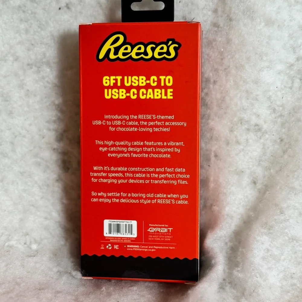 REESE'S 6 Ft USB C to‎ USB C Charging Cable : Hershey Official License Product